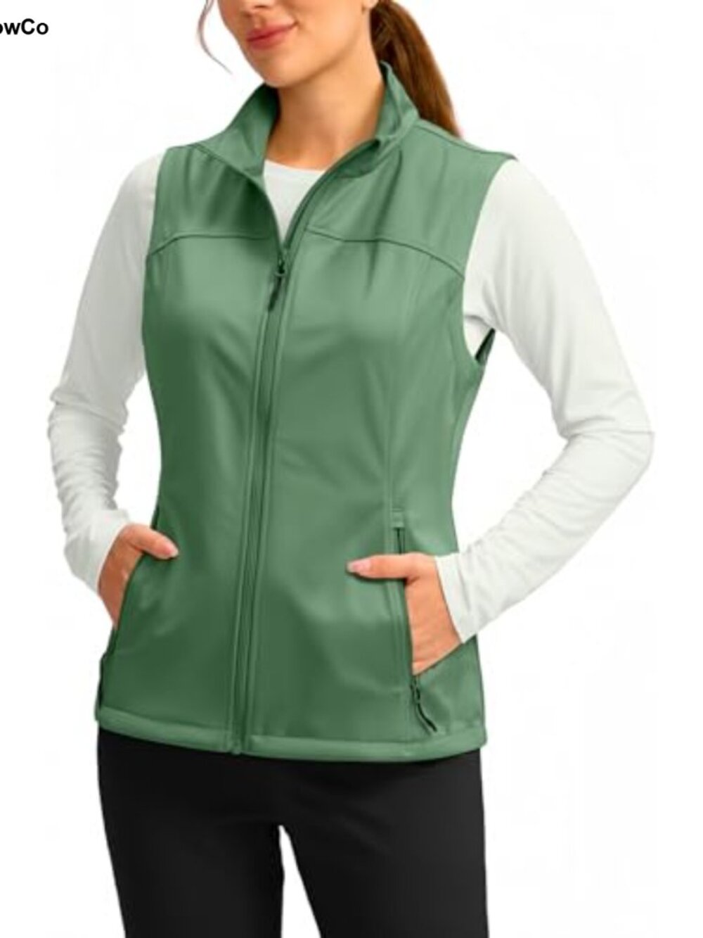 Women's Lightweight Vest with 4 Pockets Windproof Water-Resistant Sleeveless